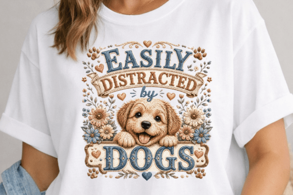 Easily Distracted by Dogs PNG T-Shirt: Turning a Relatable Quirk into Creative Profit