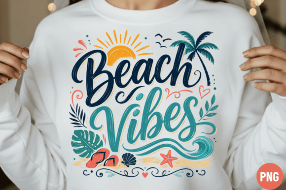 Elevate Designs with Beach Vibes Faux Yarn PNG