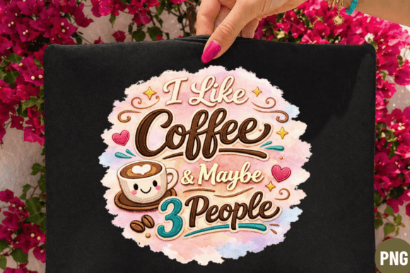 I Like Coffee Maybe 3 People PNG T-Shirt Design: A Creative Asset for Sublimation and Print-on-Demand