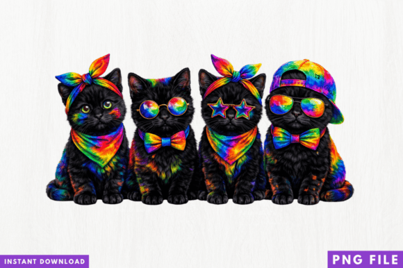 Rainbow Cat PNG Sublimation Design Guide