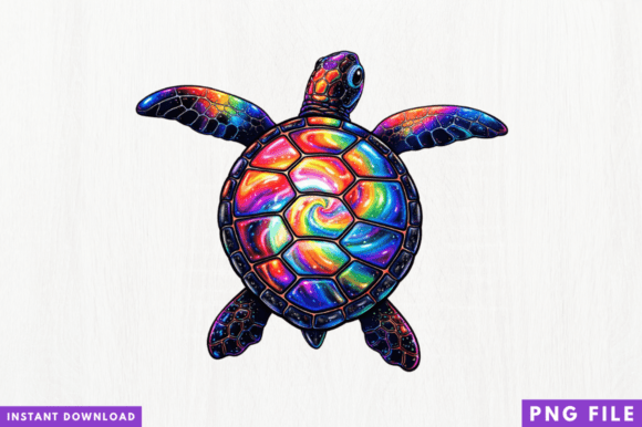 Rainbow Sea Turtle PNG: Elevate Your Sublimation Designs