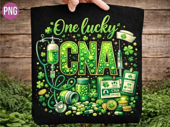 St Patricks Day Lucky CNA Nurse PNG: Elevate Your Creative Projects with High-Quality Digital Design