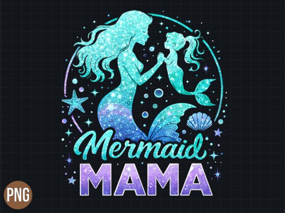 Strategic Branding with the Glitter Mermaid Mama Mother Day PNG