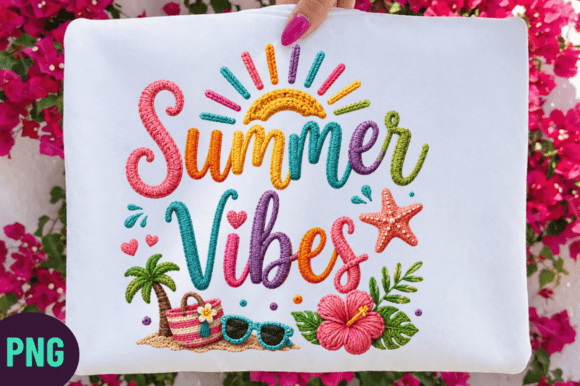 Summer Vibes Faux Yarn PNG Sublimation Guide