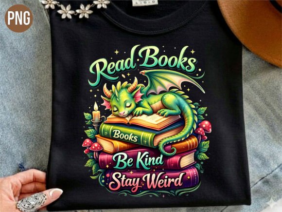 Unleashing Creativity with the Read Books Be Kind Cute Dragon PNG Design