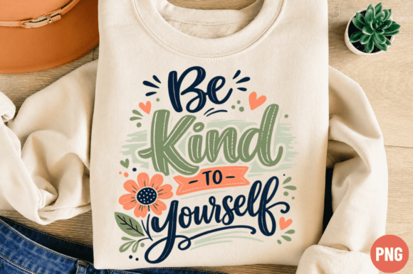 Unlocking Creativity with the Be Kind to Yourself Retro PNG Design for Sublimation