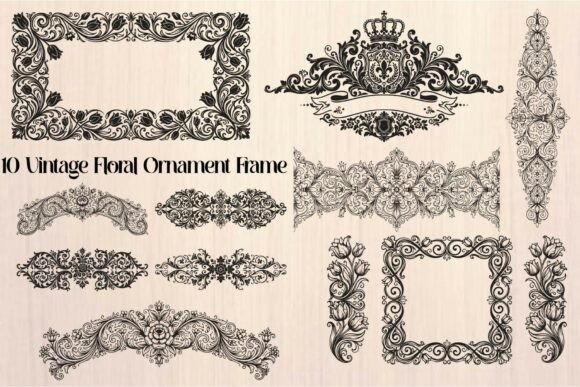 Vintage Floral Ornament Frames: Elevating Design with Victorian Elegance