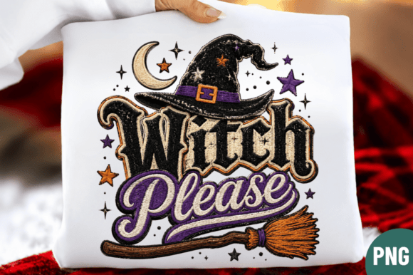 Witch Please Faux Yarn T-Shirt PNG